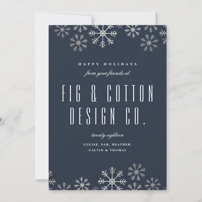 Invitation Scatakes Snowflakes Corporate Holiday Card (Devant)