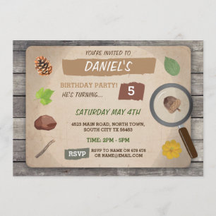 INVITATION SCAVENGER CHASSE ANNIVERSAIRE DE ENFANT PARTY GARD