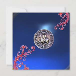 Invitation SCEAU DES CHEVALIERS TEMPLIERS bleu saphir