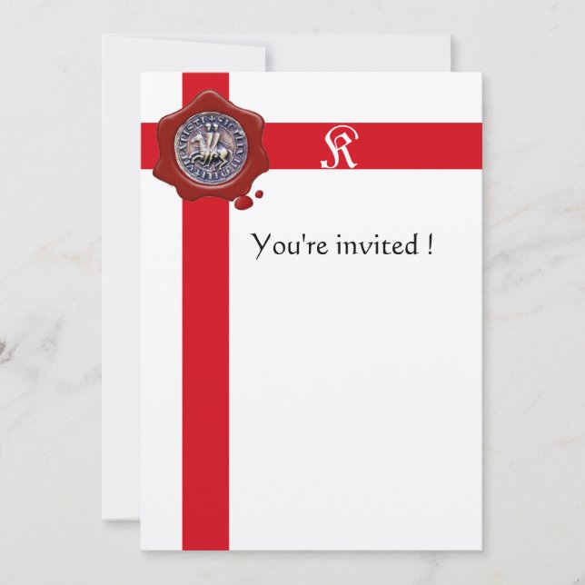 Invitation SCEAU DU MODÈLE DES CHEVALIERS, Monogramme cire ro (Devant)