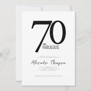 Invitation Scénario 70 et Fabuleux 70e Fête d'Anniversaire