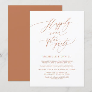 Invitation Scénario Copper Romantique, Mariage en Elopement