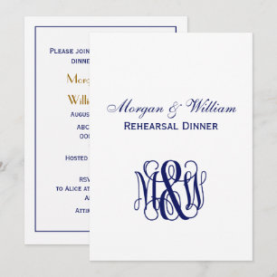 Invitation Scénario de vigne de marine Monogramme B&G do-it-y