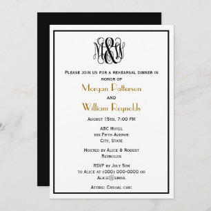 Invitation Scénario de vigne noire Monogramme B&G do-it-yours