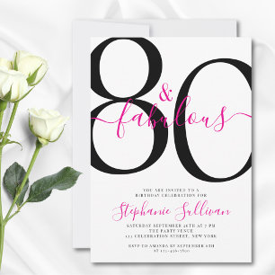 Invitation Scénario Quatre-Vingts et Fabuleux Fête d'annivers