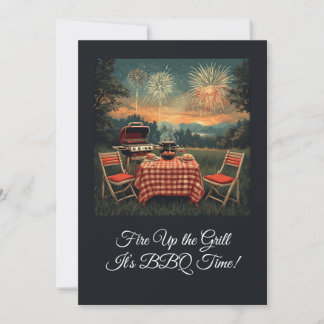 Invitation Scène de BBQ dans une arrière-cour des années 1950
