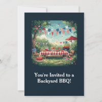Scène de BBQ de jardin patriotique – 4 juillet