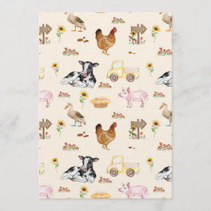 Invitation Scène de ferme à l'aquarelle - Motif sans couture