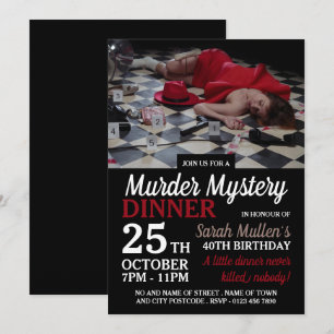 Invitation Scène de meurtre, Mystère de meurtre Anniversaire 