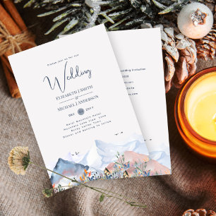 Invitation Scène de montagne LeahG Mariage d'hiver