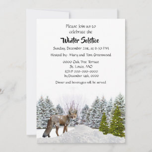 Invitation Scène de neige Dîner du solstice d'hiver 