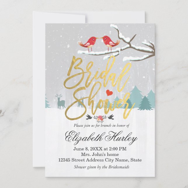 Invitation Scène de neige Fête des mariées Mariage d'hiver In (Devant)