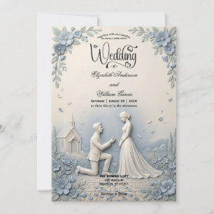 Invitation Scène de proposition romantique de mariage