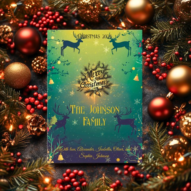 Invitation Scène de rennes festifs avec un accueil personnali (Créateur téléchargé)