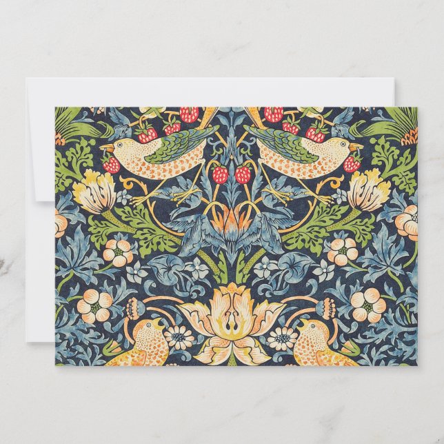 Invitation Schéma floral William Morris Strawberry Thief (Devant)