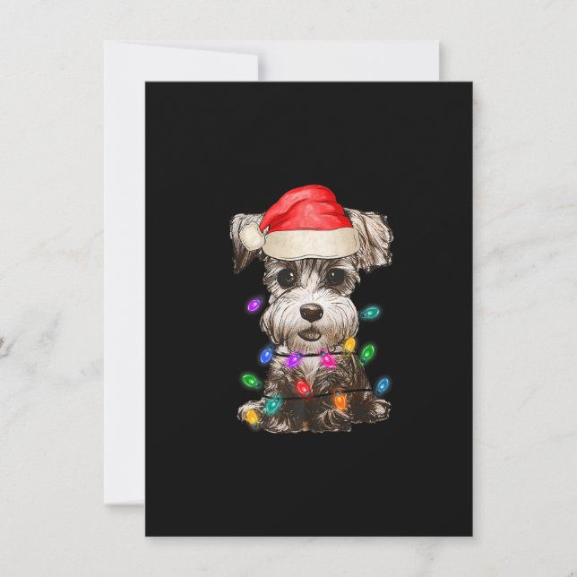 Invitation Schnauzer de Père Noël feux de Noël Xm (Devant)