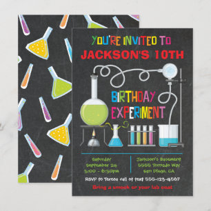 Invitation Science Lab Expérience Anniversaire Fête Invitatio