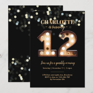 Invitation scintillante d'anniversaire de lumières