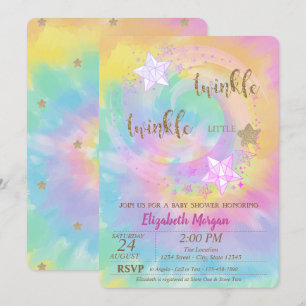 Invitation Scintille Petite Étoile Paillettes Tie-Dye Baby Sh