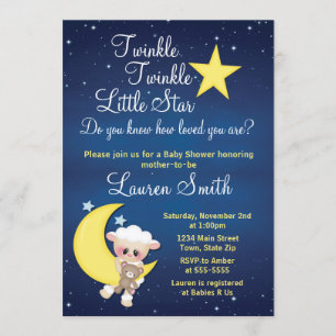 Invitation Scintillement d'invitation de baby shower d'agneau