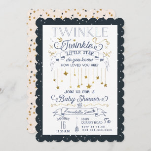 Invitation Scintillement peu d'invitations de baby shower de