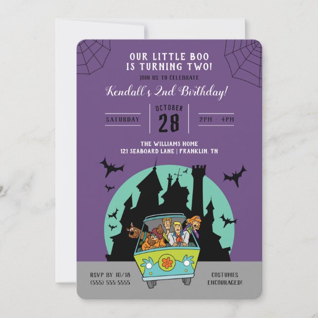 Invitation Scooby-Doo | Halloween 2ème anniversaire (Devant)