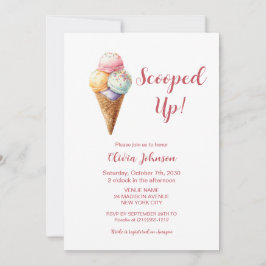 Invitation Scooped Up! Pink Ice Cream Bridal Shower