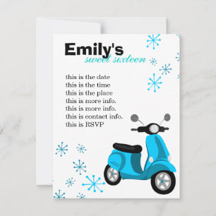 Invitation Scooter bleu