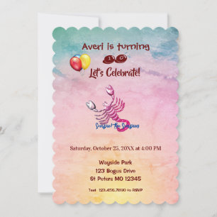 Invitation Scorpio rose (23 octobre - 21 novembre) Anniversai