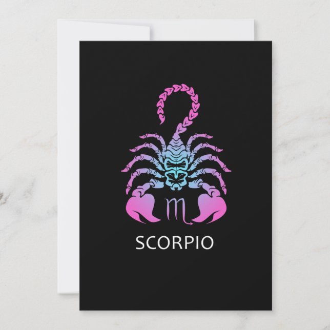Invitation Scorpio SIGNE Zodiaque Scorpio Cadeau Anniversaire (Devant)