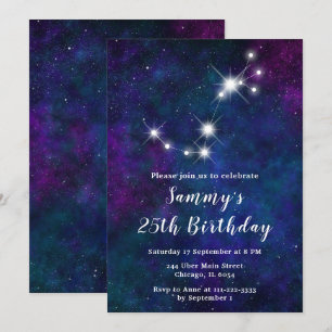 Invitation Scorpio Zodiac Constellation fête d'anniversaire