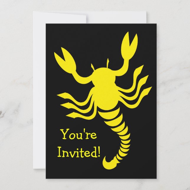 Invitation Scorpion Jaune N'Importe Quelle Occasion (Devant)