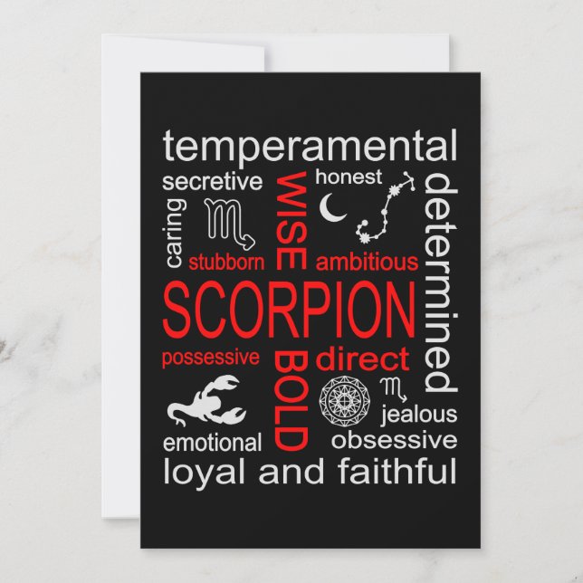 Invitation Scorpion signe zodiaque (Devant)