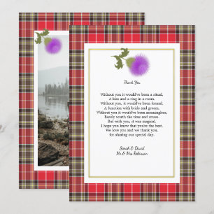 Invitation Scotch Clan Tartan Mariage Poème Merci Photo