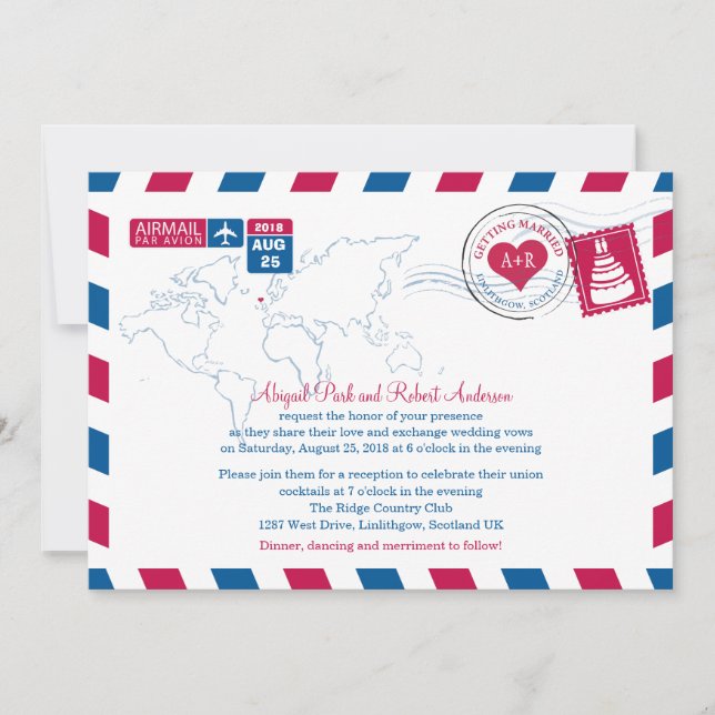 Invitation Scotland Airmail| Mariage (Devant)