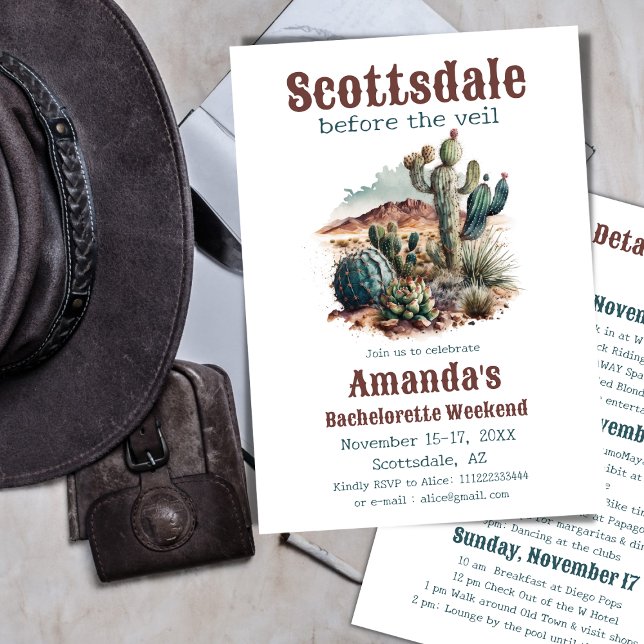 Invitation Scottsdale avant le week-end du Bachelorette Veil (Créateur téléchargé)