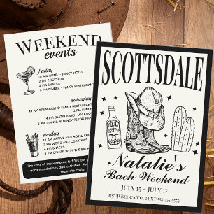 Invitation Scottsdale Bachelorette Social Cocktail Itinéraire