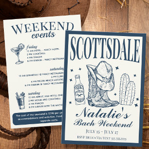 Invitation Scottsdale Bachelorette Social Cocktail Itinéraire