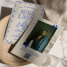 Invitation Scribble à main Quirky QR Code Mariage photo