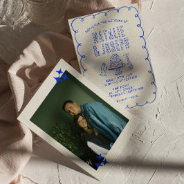 Invitation Scribble à main Quirky Retro Mariage photo