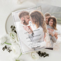 Script botanique blanc noir moderne Vellum 2 Photo