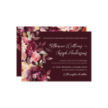 Script calligraphie Bouquet Floral Bourgogne Maria