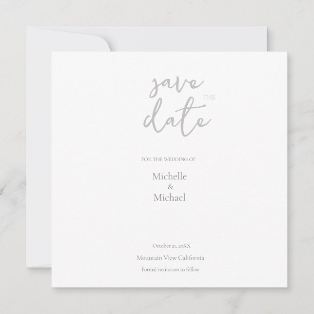 Invitation Script Calligraphie Mariage Moderne Enregistrer la (Devant)