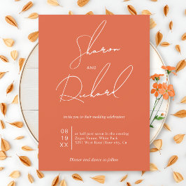 Invitation Script calligraphie Verona coucher de soleil orang