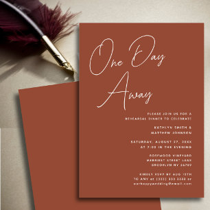 Invitation Script Chic En Teracotta À Un Jour