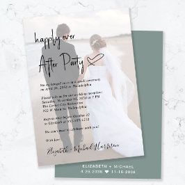 Invitation Script Chic Photo Sage Green Wedding Réception