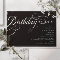 Script de calligraphie | Elégant Moody Black Anniv