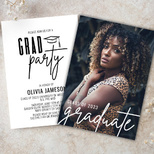 Invitation Script de calligraphie moderne   Photo Party