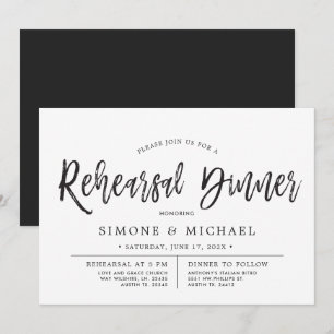 Invitation Script de danse   Dîner de répétition minimal