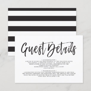 Invitation Script de danse noir  Blanc  Détails de l'invité